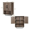 thumbnail image 6 of Rustown Farmhouse Wall Storage Cabinet with Two Barn Door, Rustic Mounted Medicine Cabinet with Adjustable Shelf and Towel Bar, 3-Tier Wood Cabinet for Kitchen, Bathroom, Living Room (Washed Oak), 6 of 6