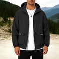 thumbnail image 2 of Amzcrzy Men's Lightweight Upf Long Sleeve Sun Protection Men Hooded Jacket Waterproof Windbreaker Jackets with Pockets Outdoor Zip up for Hiking Running Travel Black XXXL, 2 of 9