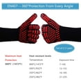 thumbnail image 4 of Gants de Barbecue Antidérapants en Silicone pour Barbecue, Four, Four, Gants de Cuisson Résistants à la Chaleur, Gants de Cheminée, Gants de Cheminée, Gants de Cheminée jusqu'à 800 ° C (Rouge), 4 of 8