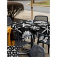 thumbnail image 5 of Outdoor Tablecloth with Umbrella Hole for Patio/Picnic/Party/Camping, Starfish Black Coastal Waterproof Table Cloth Square Cover Washable, Summer Nautical Shell Beach (60"x 60"), 5 of 9