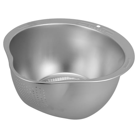 PIXNOR  Stainless Steel Rice Washing Sieve Strainer Sink Colander Silver