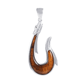 thumbnail image 6 of Gorgeous Hawaiian X-Large Genuine Koa Wood Fish Hook Necklace, Sterling Silver Fish Hook Pendant, N8514 Birthday Valentine Gift, 6 of 6