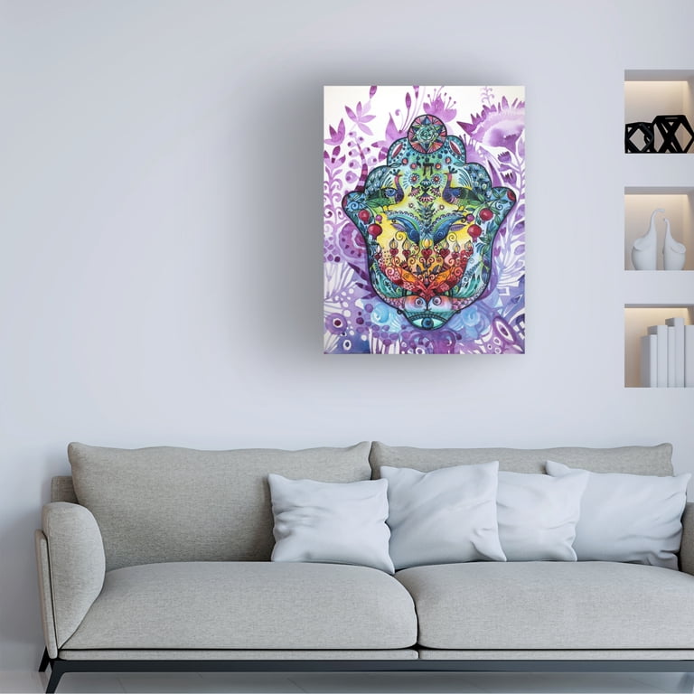 Trademark Fine Art Hamsa Canvas, Purple Abstract Design photo 2