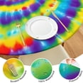 thumbnail image 4 of Colorful Rainbow Tie Dye Spiral Pattern Round Fitted Tablecloth with Elastic Edge,Dining Table Cover Waterproof,Outdoor Round Tablecloth for Camping,Dining,Indoor and Outdoor, 4 of 7