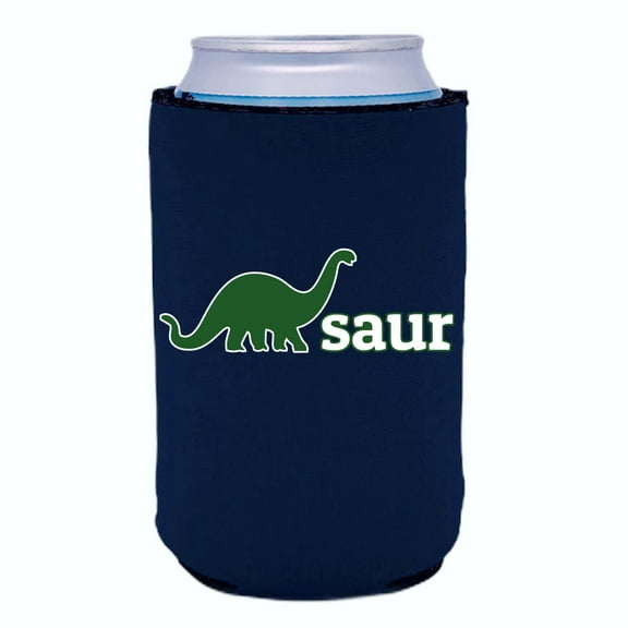Dino-Saur Neoprene Full Bottom Can Coolie (Navy)