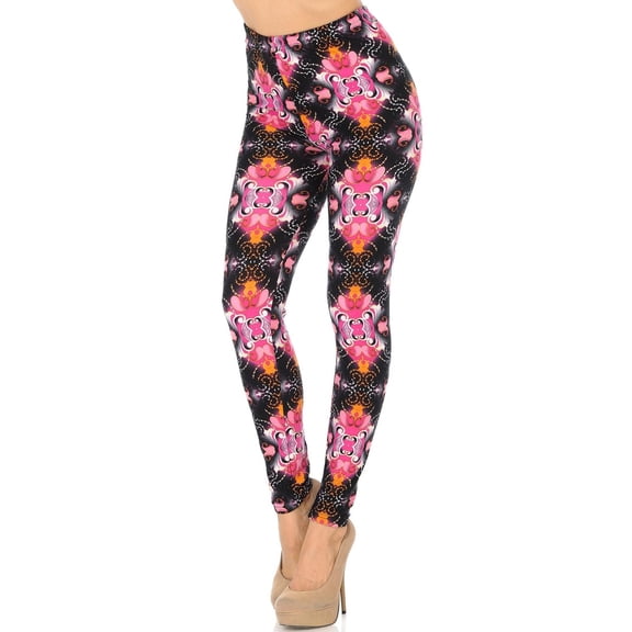 Buttery Soft Fuchsia Shangri-La Leggings (One Size Regular,Fuchsia)