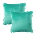 thumbnail image 2 of Phantoscope Pom Pom Velvet Series Decorative Throw Pillow, 18" x 18", Turquoise, 2 Pack, 2 of 6