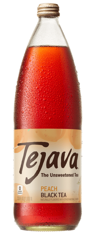 (3 pack) Tejava Peach Black Tea Unsweetened, 1 Liter