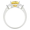 thumbnail image 4 of 2.32 ctw 3 Stone Anniversary Ring for Women | Princess Cut Natural Citrine | Hyperallergenic Solid 14K White Gold, 4 of 5