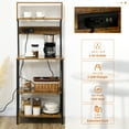 thumbnail image 4 of HOMCOM Baker's Rack with Power Outlet, USB Charger, Microwave Stand, Brown, 4 of 10