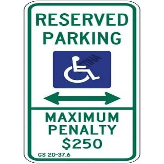 Reserved Parking Carolina State Handicap Parking Sign 12"x 8" Metal Signs For Outdoor & Indoor