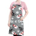 thumbnail image 5 of Gray Christmas Snowman Apron-Garden Aprons for Women with Pockets-Cotton Linen Waterproof Kitchen Cooking Gardening Aprons Adjustable for Kitchen,Cooking,BBQ and Salon 32"x27", 5 of 7