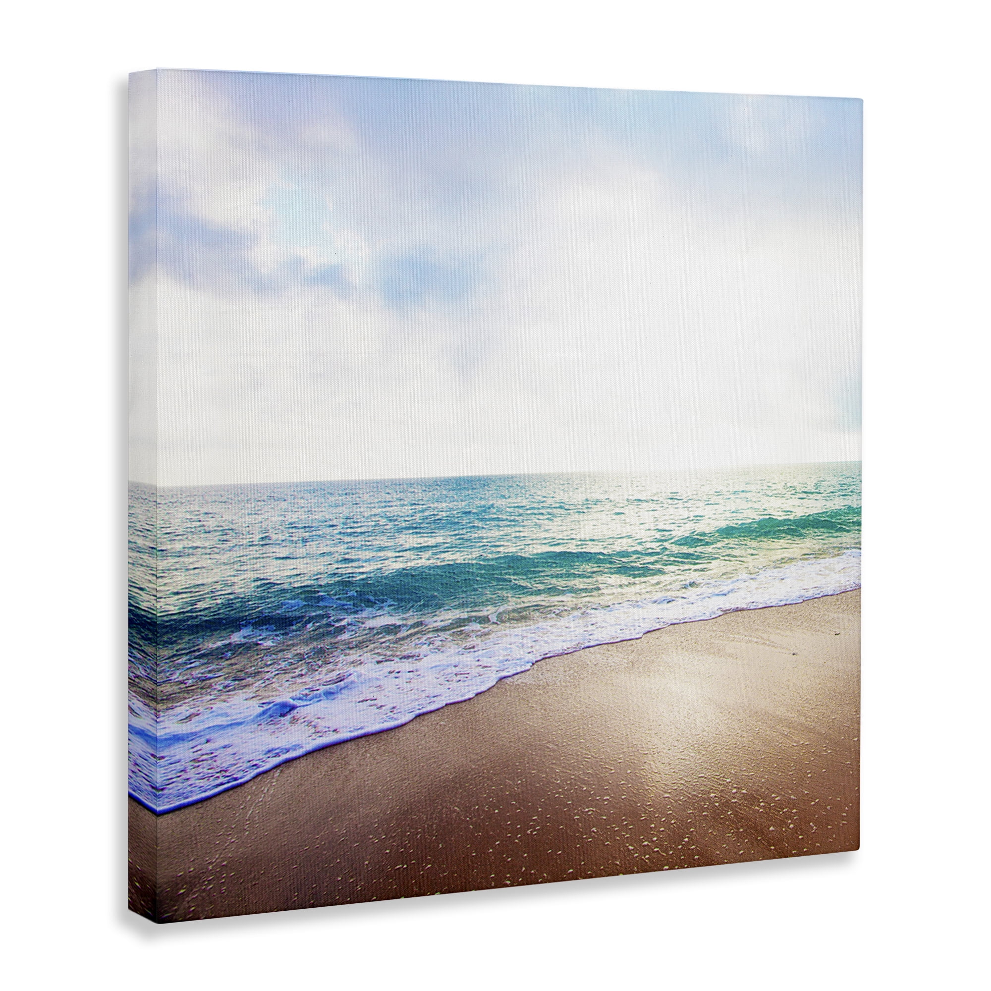 Stupell Industries Sun Shining over Beach Nautical & Beach Photography Wrapped Canvas Art Print Wall Art, 30 x 30