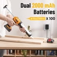 thumbnail image 3 of Pistola de calafateo eléctrica Uaoaii inalámbrica con 2 baterías de 2000 mAh, 3 of 8