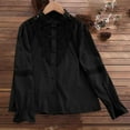 thumbnail image 2 of XuJwPNcy Blouse for Women Lace Patchwork Shirts Dressy Casual Hollow out Long Sleeve Shirt Button down Vintage Top Fall Fashion（Black,X-Large), 2 of 7