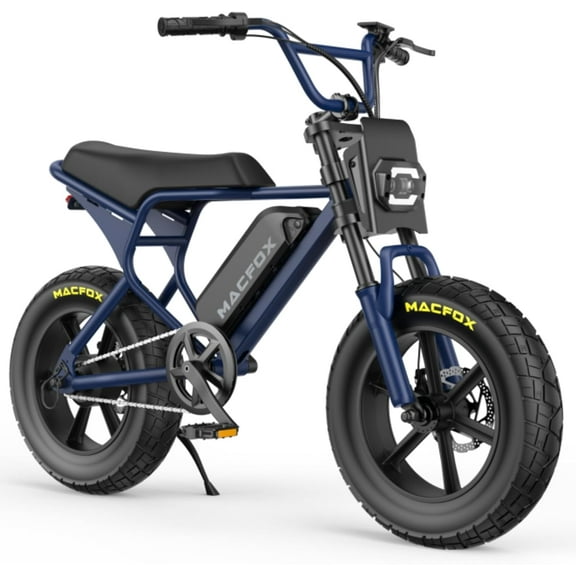 MACFOX M16 Mini Fat Tire Electric Bike for Teens, 750W Brushless Motor, 48V 10.4Ah Removable Battery, 20 MPH, 25 Mile Range, Wide 16x4 Tires, UL Certified (Blue)