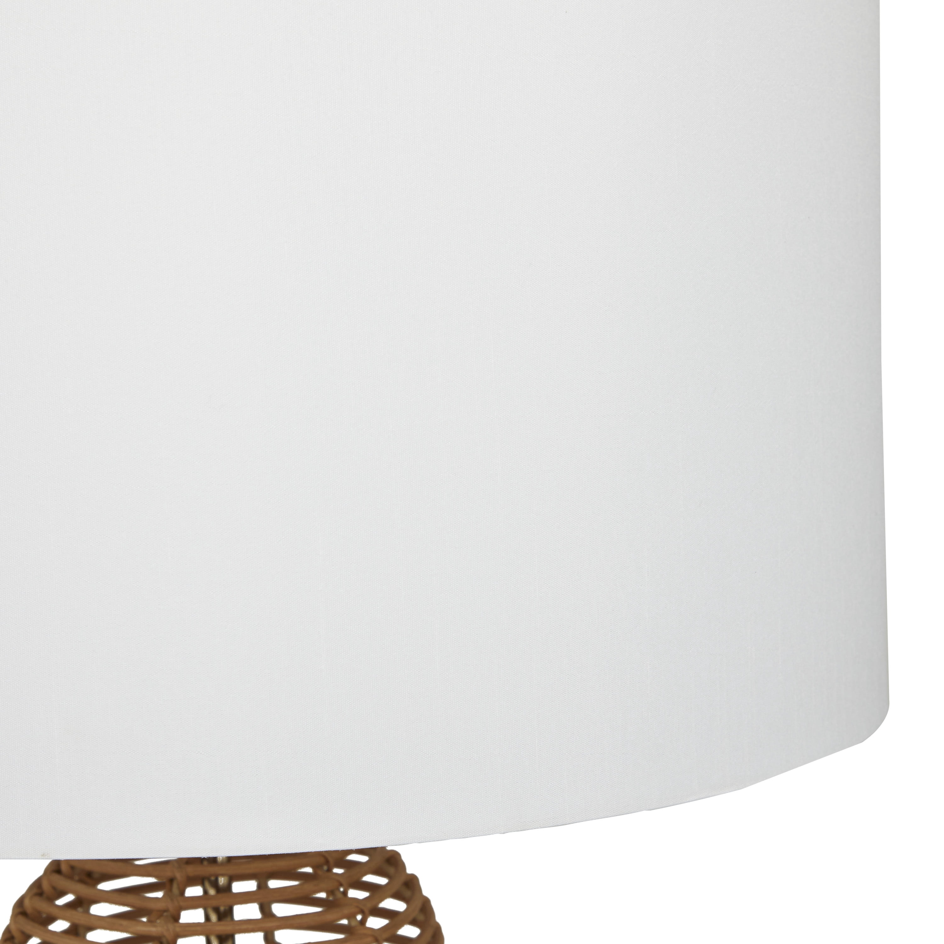 DecMode 29" Handmade Woven Orb Brown Table Lamp with White Microfiber Shade