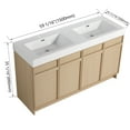 thumbnail image 4 of AVAXA Contemporary 60" Freestanding Bathroom Vanity with White Double Resin Sink & Soft-Close Doors in Oak Finish, 4 of 17