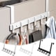thumbnail image 1 of Ganchos para colgar puertas Organizador de metal | Estante de armario sin taladro | Almacenamiento que ahorra espacio de 6 ganchos para la entrada del baño del dormitorio | Resistente Negro Blanco, 1 of 5