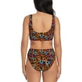 thumbnail image 3 of Rocae Daisies Flowers for Bikini Set for Women Two Piece Sexy High Swimsuits Split Crossover Bikini X-Large, 3 of 9
