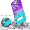 thumbnail image 3 of Nagebee Case for Samsung Galaxy S10e with Screen Protector (Soft Full Coverage), Glitter Sparkle Liquid Diamond Bling [Ring Holder & Wrist Strap] Women Cute Case (Aqua/Purple), 3 of 5