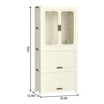 thumbnail image 6 of Portable Wardrobe Closet with Magnetic Doors,4-Cube Storage Organizer and Hanging Rod, Foldable Clothes Dresser for Baby & Kids, Includes 10Hangers, White, 6 of 22
