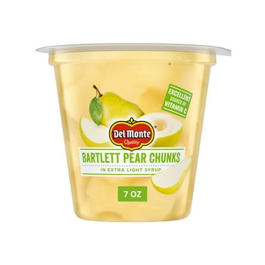 Del Monte Bartlett Pear Chunks in Extra Light Syrup, 7 oz Cup