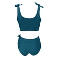 thumbnail image 4 of RUTAYY Women's Bikini Sets Solid Color High Waist Swimwear Tankini Tops with Bottom Sports Swimming Trendy Training Swimsuit, 4 of 5