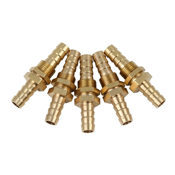 8mm Straight Brass Hose Barb Fitting Connector Coupler for Joiner Air Water Fuel Pipe 5pcs