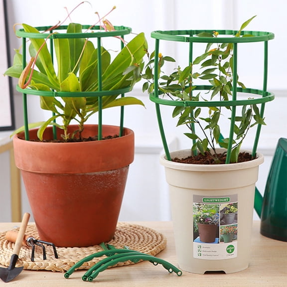 Luxcidy 4 Packs Plant Support Stakes, Plant Support with Garden Wire Ties for Indoor Plants, Tomato Cage Square, Outdoor Plant Support Cages Stakes for Vegetables & Climbing Plants