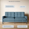 thumbnail image 4 of BELLEZE Modern Upholstered Fabric Sofa For 2-3 People, Loveseat For Living Room, Bedroom Or Office, Versatile Furniture For Small Spaces - Harper (Blue), 4 of 6