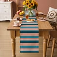 thumbnail image 2 of Blue Pink Striped Table Runner 72 Inches, Farmhouse Stripe Bed Runner Dresser Scarves Tabletop for Indoor Outdoor Parties/Ceremony/Banquet, 14" x 72", 2 of 8