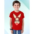 thumbnail image 2 of Easter Bunny With Bubble Gum Funny Egg Hunting Christian Holiday Youth T-shirt, Youth S, Red, 2 of 5