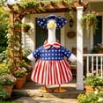 thumbnail image 3 of Porch Goose Outfits, 250 Anniversary USA Goose Outfit Spring Costume Set, Dress with Straw Hat and Sunglasses for Lawn Patio Yard Outdoor Decor (#32), 3 of 6