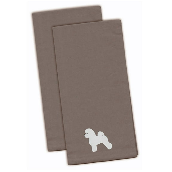 Bichon Frise Gray Embroidered Towel Set of 2