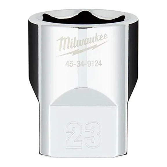 Milwaukee-45-34-9124 1/2 in. Drive 23MM Metric 6-Point Socket with FOUR FLAT Sides