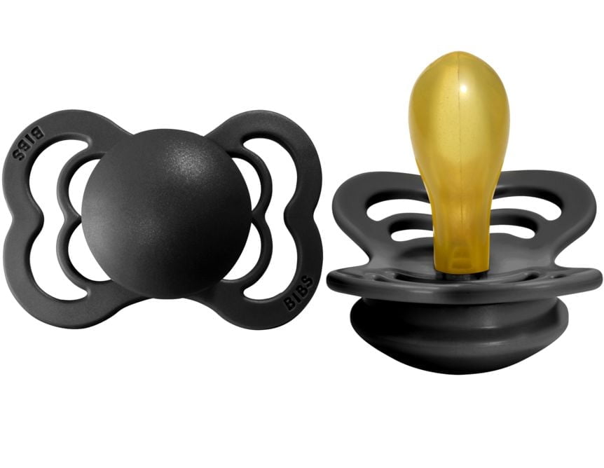 Sucettes Supreme BIBS pour Bébé | Sucette en Caoutchouc Naturel Sans BPA | Fabriqué au Danemark | Ensemble de 2 Sucettes (6-18 Mois)