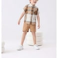 thumbnail image 4 of Toddler 2 Pack Baby Boys Short Sleeve Plaid Shirts Button Down Shirt Top Outwear Clothes, 4 of 4