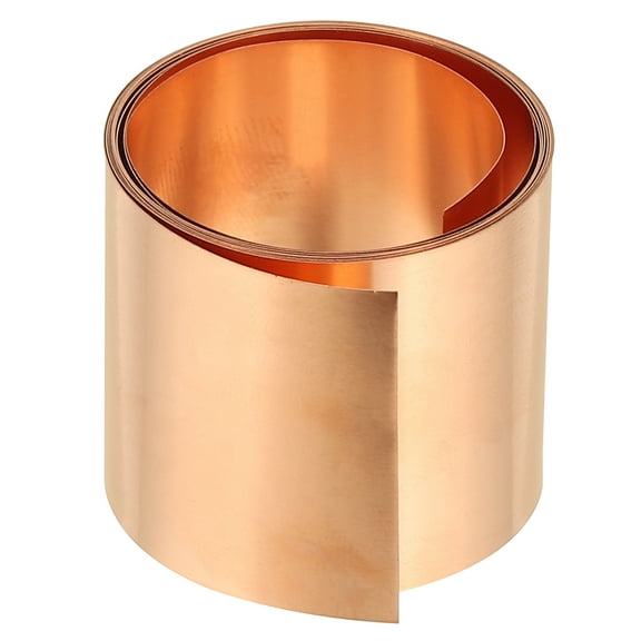 Uxcell 0.15x30x1000mm Copper Thin Foil Sheet Roll, 99.9% Pure Copper Tape Strip Flashing Metal Sheet Foil Plate