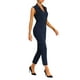 thumbnail image 4 of REFINED ATTIRE Mono de mujer con escote en V, cintura alta, sin mangas, pantalones largos, XL, azul oscuro, 4 of 6