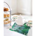 thumbnail image 4 of Green Geometric Kitchen Dish Towels for Drying Dishes Set of 4, Abstract Art Modern Painting Waffle Weave Microfiber Hand Tea Bathroom Towels Quick Dry & Absorbent Towel 12x12, 4 of 7