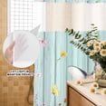 thumbnail image 1 of No Hook Shower Curtain with Built-in Rings - Easter Washable Waterproof Fabric Bathroom Curtains for Hotel,Rentals, 72 X 84 Inch Extra Long , Easter Bunny Eggs Spring Floral Light Blue Wood, 1 of 8