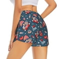 thumbnail image 2 of Uemuo Gnome Love USA Pattern Women's Athletic Shorts High Waisted Running Shorts with Liner Pockets Gym Elastic Workout Shorts-XX-Large, 2 of 9