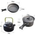 thumbnail image 2 of Jinsinto Camping Cooking Kit, 3 pcs Camping Cooking Set Aluminum Camping Cookware Set (Pot Pot, Frying Pan, Teapot), 2 of 5