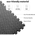 thumbnail image 4 of Home Gym Mat, Puzzle Exercise Mat, EVA Interlocking Foam Floor Tiles for Home Workout Equipment and Kids' Play Areas - Black, 24 in x 24 in x ½ in - 12 Tiles (Black, 12 Pack, 48 SQ FT), 4 of 6