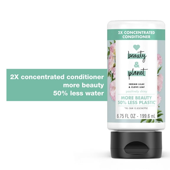 Love Beauty and Planet Positively Shiny 2X Concentrated nourishing Moisturizing Daily Conditioner with Indian Lilac & Clove Leaf, 6.75 fl oz