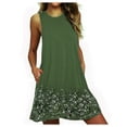 thumbnail image 3 of Lovzfmll Tank Dresses for Women, Women Fashion Printing Pockets Sleeveless A-Line Casual Nightdress Dress Army Green L, 3 of 6