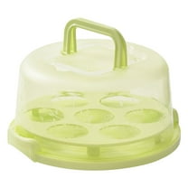 Tyeign Cake Container, Bakeware Sets Plastic Cover Lid Cake Cupcake Holder Portable Round Two Base for Cookies Fruit Etc, Baking Supplies And Equipment