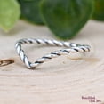 thumbnail image 4 of LD DESIGNS - Twist Rope Chevron Ring Sterling Silver Band - Oxidized Silver Stackable Midi Ring With Fine Detail Vintage Style Jewelry Gift, 4 of 5