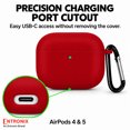 thumbnail image 5 of Entronix Silicone Case for AirPods 5 / 4, Slim Protective Cover with Carabiner, Red, 5 of 7